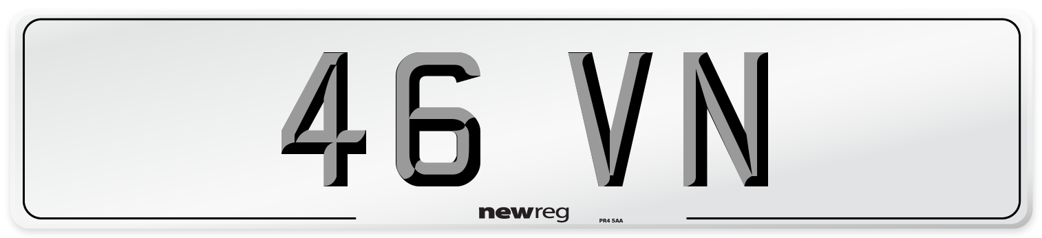 46 VN Number Plate from New Reg